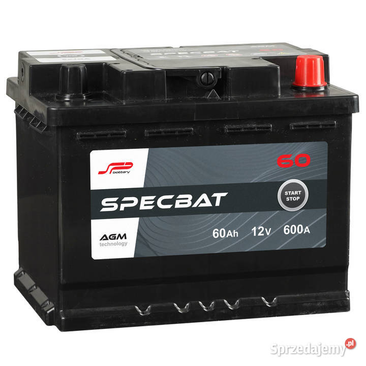 Akumulator SPECBAT AGM STARTSTOP 60Ah 600A Prawy osobowe Akumulatory Katowice