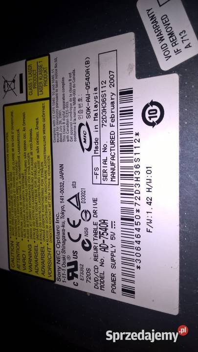 Nagrywarka DVD Sony Optiarc AD7540A Kraków