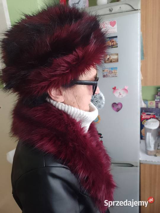 TED BAKERFutrzana bordowa czapka zimowa z Dla kobiet