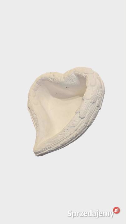osłonka gipsowa doniczka serce dekoracja dekor