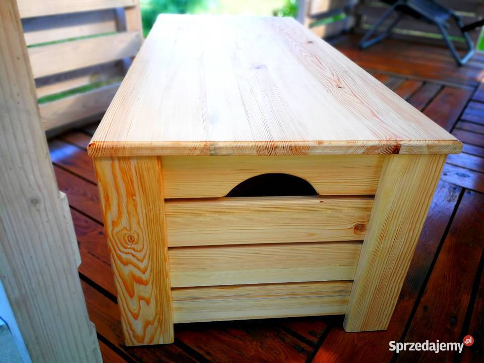 Skrzynia drewniana stolik kawowy pufa siedzisko świętokrzyskie Radków sprzedam