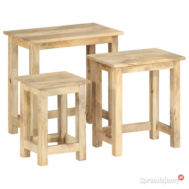 Stoliki wsuwane pod siebie 3 lite drewno mango Warszawa sprzedam