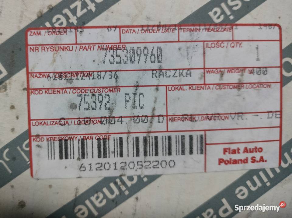 NOWA ORYGINALNA Klamka drzwi przód lewy Fiat Jelenia Góra