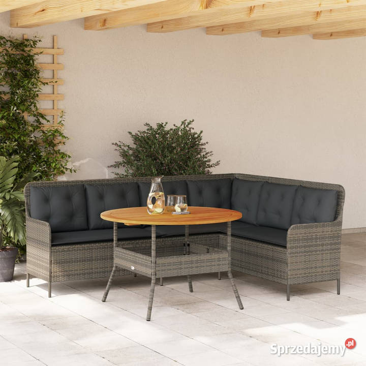 2częściowa sofa ogrodowa z poduszkami szara Warszawa