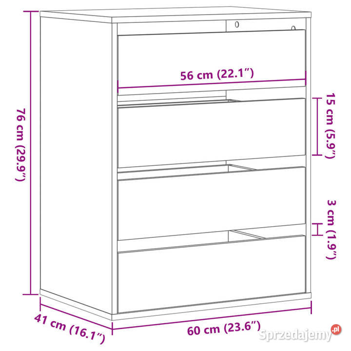 Komoda biała 60x41x76 materiał drewnopochodny mazowieckie Warszawa
