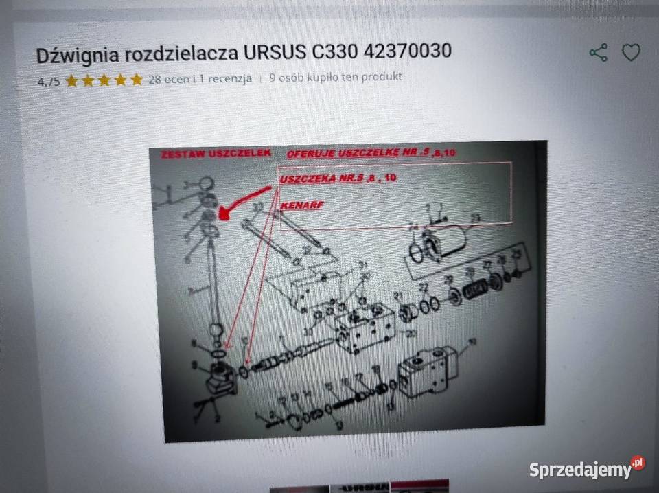 Zestaw naprawczy rozdzielacza Ursus C330