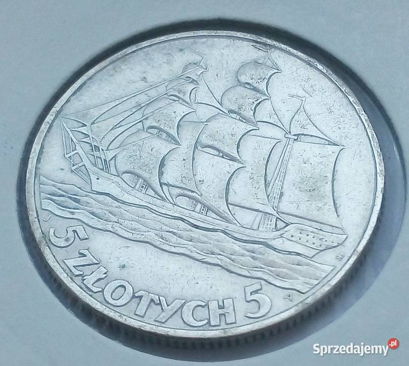 POLSKA5 1936 r SREBRO 750ŻAGLOWIEC Legionowo