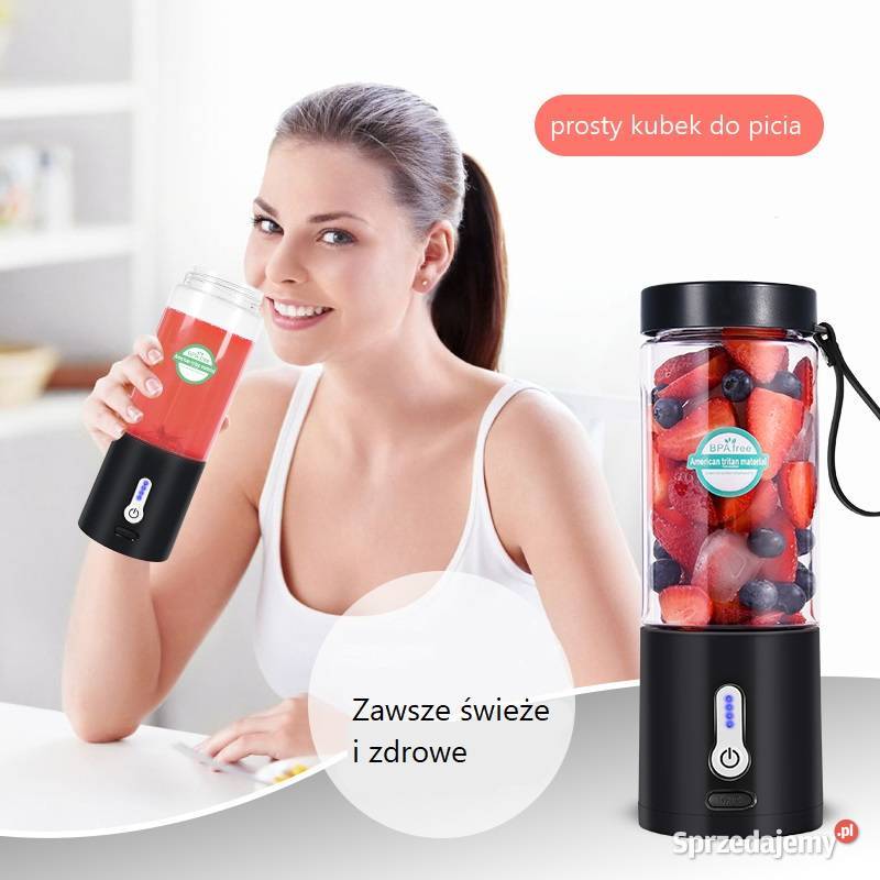 BEZPRZEWODOWY przenośny blender kielichowy AGD drobne Zielonka