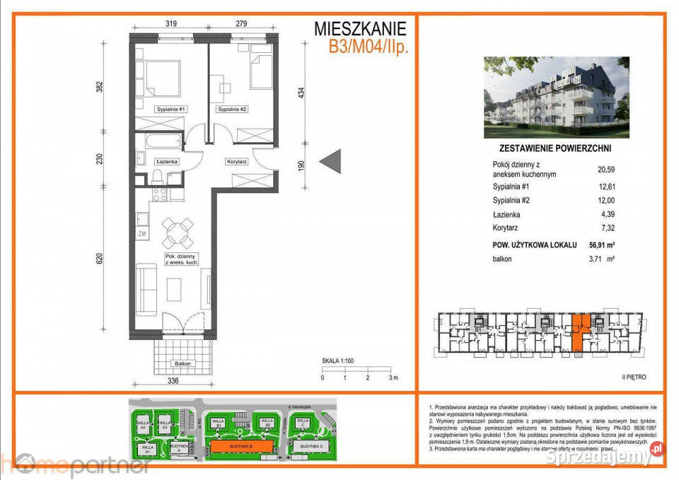 Mieszkanie 5691m2 3 pokoje Wrocław garaż