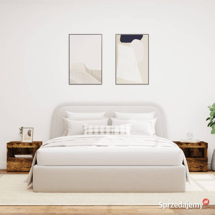 Szafki nocne z LED 2 przydymiony dąb 50x40x45 mazowieckie Warszawa