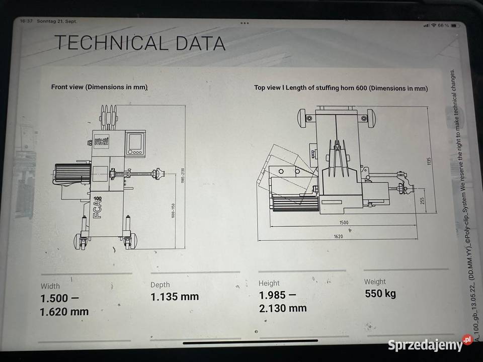 PolyClip FCA 100 Klipsownica automatyczna wielkopolskie Krotoszyn