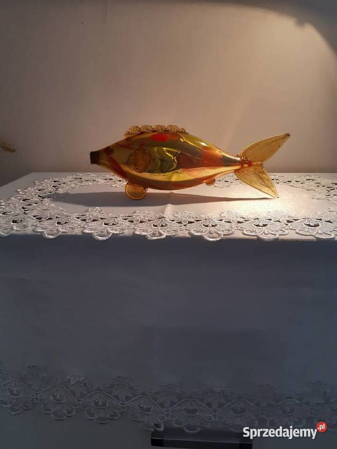 Szklana Ryba z czasów PRL na telewizor wielkopolskie Smolice