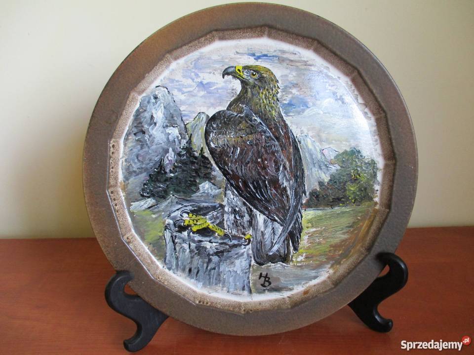 Majestatyczny prześliczny ręcznie malowany Orzeł Antyki, Sztuka, Kolekcje Kraków