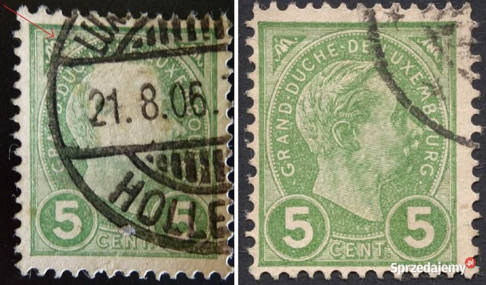 Znaczek Luxembourg 1895 r Mi 70 z rzadkim błędem Filatelistyka Warszawa