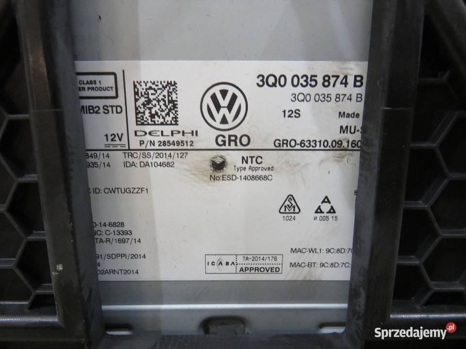 CZYTNIK NAWIGACJI PASSAT B8 3Q0035874B lubelskie