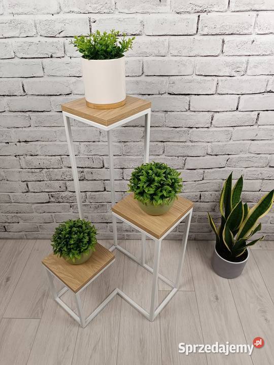 Kwietnik Stojący Potrójny Metalowy Loft Białystok