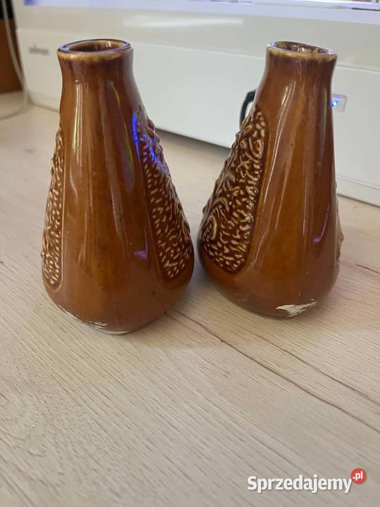 Dwa ceramiczne wazoniki z lat 70 z czasów PRL Radzyń Podlaski