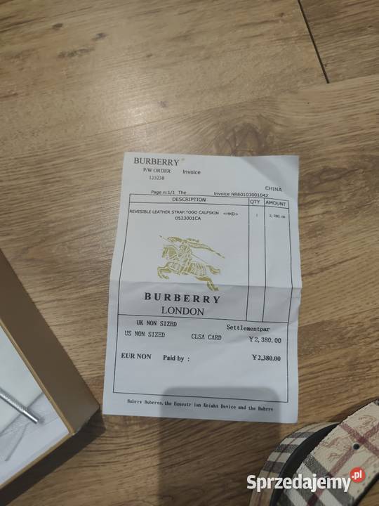 Pasek Burberry London Nowy Ostrzeszów