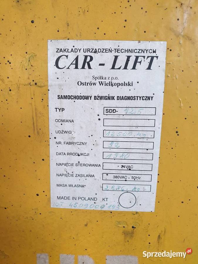 Podnośnik samochodowy najazdowy 6cio kolumnowy