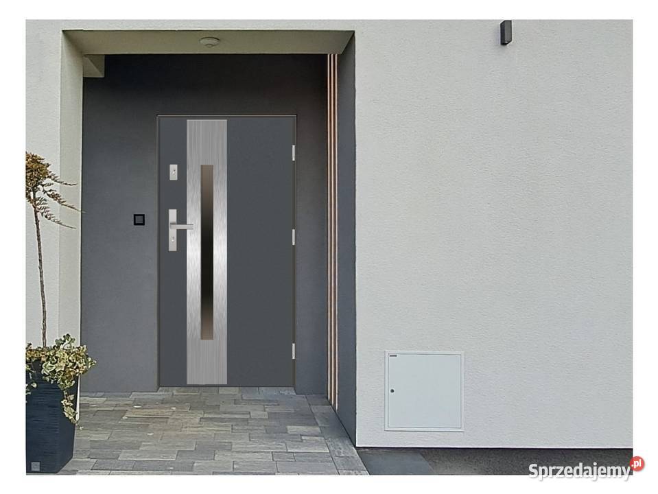 Drzwi wejściowe do domu GI30 INOX Antracyt 90 mazowieckie sprzedam