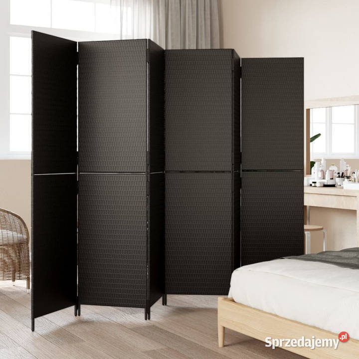 Parawan 6panelowy czarny polirattan WM365352 Warszawa