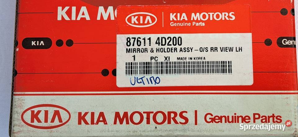 SZKŁO WKŁAD LUSTERKA LEWY KIA CARNIVAL SEDONA osobowe Mielęcin sprzedam