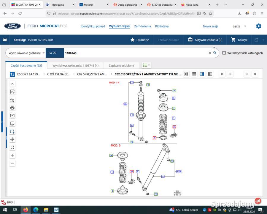 110674595AX18K076CF Amortyzator tył Escort Kraków