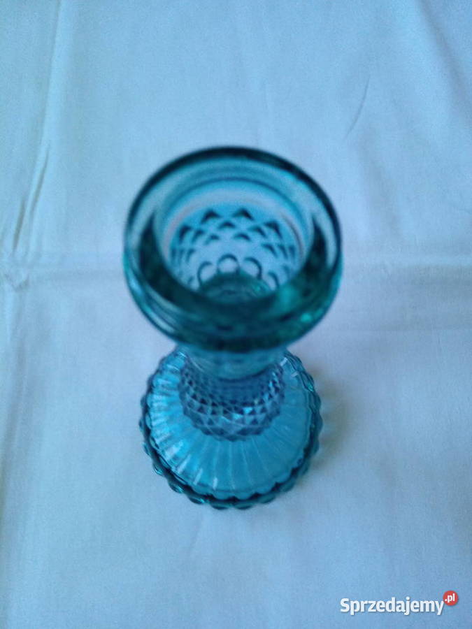 szklany świecznik ozdoba dekoracja bibelot tanio
