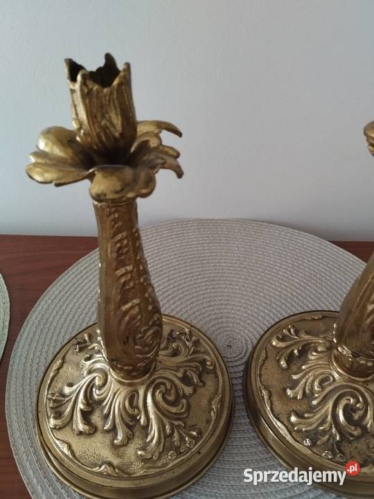 Świecznik świeczniki z mosiądzu ciężki 27 2 Warszawa
