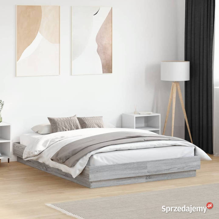Rama łóżka szary dąb sonoma materiał Warszawa