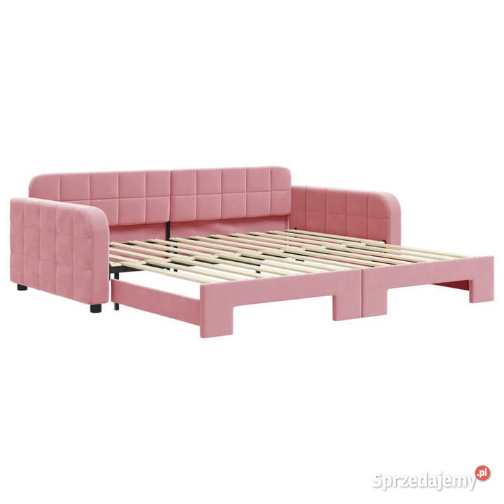 Sofa rozsuwana różowa aksamit 100x200 WM3196939 110cm Warszawa