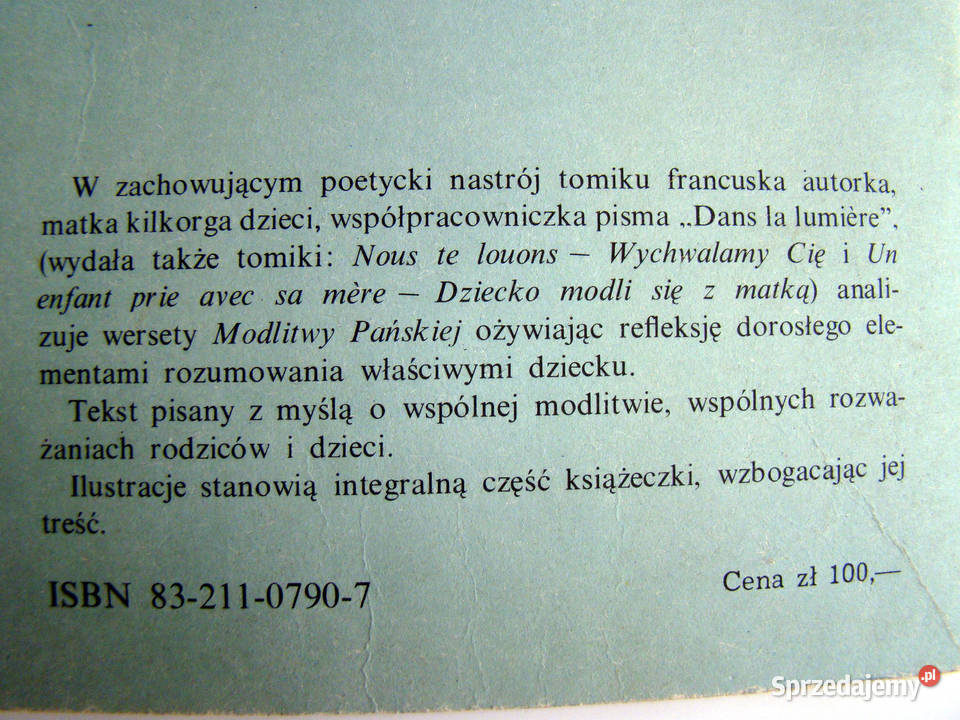 Ojcze nasz Anne dArcy Proza i poezja małopolskie Limanowa sprzedam