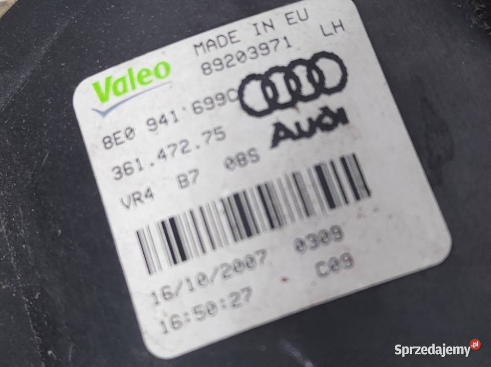 Halogen Lewy Audi A4 S4 B7 89203971 osobowe Pleszew