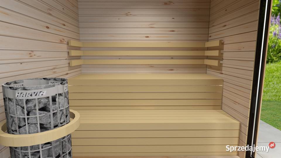 Nowoczesna sauna ogrodowa 220x220 projekt Andrychów