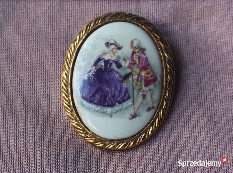 Stara angielska broszka zakochana para Ozdoby Ochojno