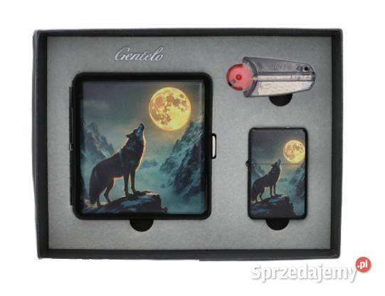 Zestaw z Motywem Wilka papierośnica zapalniczka Ostrowy nad Okszą