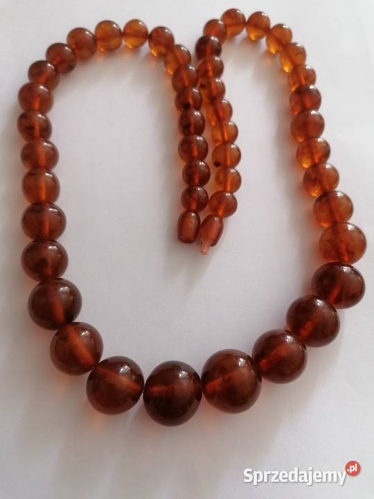 Naszyjnik Bursztyn Kulki Vintage Naszyjniki Białystok sprzedam
