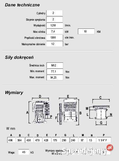 Pompa sprężarkowa B7000B ABAC kompresor Warka