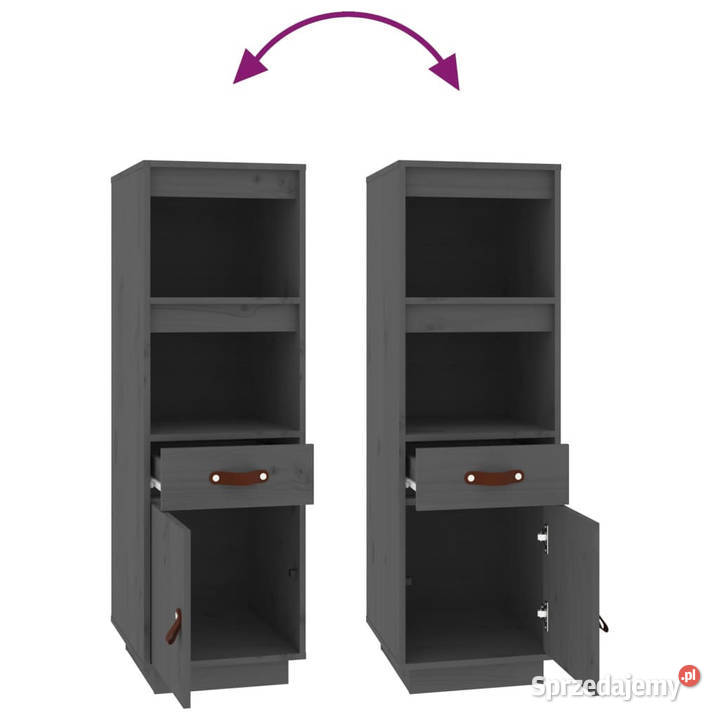 Szafka szara 34x40x1085 lite drewno sosnowe