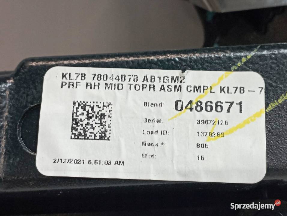 DEKOR LISTWA OZDOBNA DESKI OSŁONA KL7B78044B Rok produkcji 2021 Deski rozdzielcze, konsole świętokrzyskie