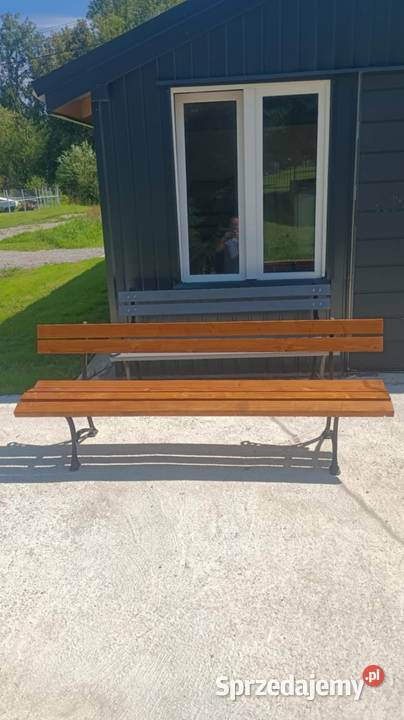 Ławka ogrodowa 200 na żeliwnych nogach metal Haczów