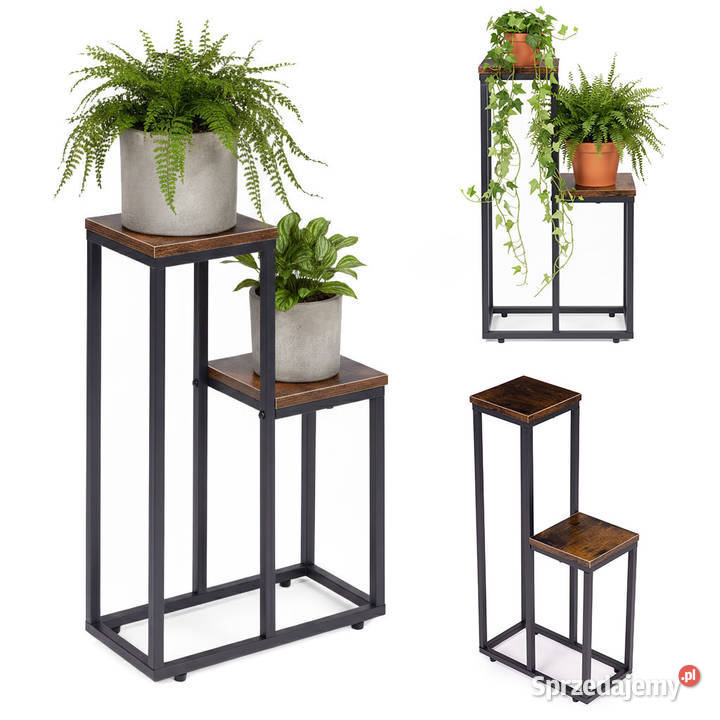 Kwietnik stojący stojak na kwiaty ozdoby 2 półki opolskie Smogorzów