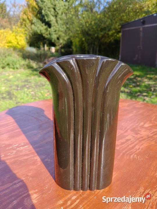 Brązowy ceramiczny wazon w stylu Art Deco Wrocław sprzedam