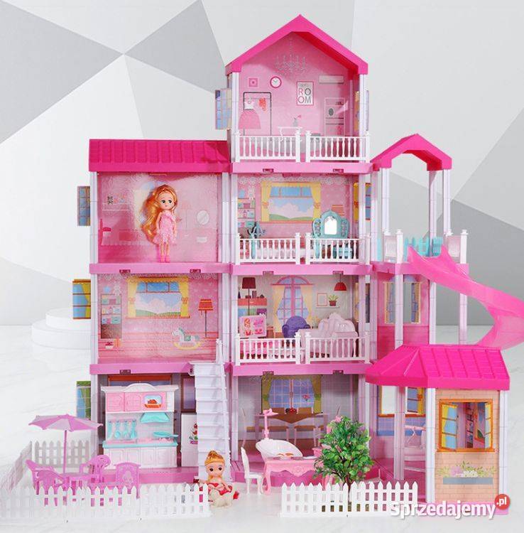 Duży domek lalek z ogrodem meble lalki LED podlaskie Bielsk Podlaski