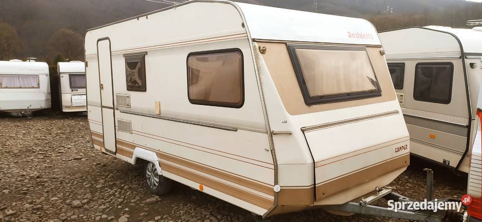 przyczepa kempingowa łóżka piętrowe campingowa Kempingowe śląskie Międzybrodzie Bialskie