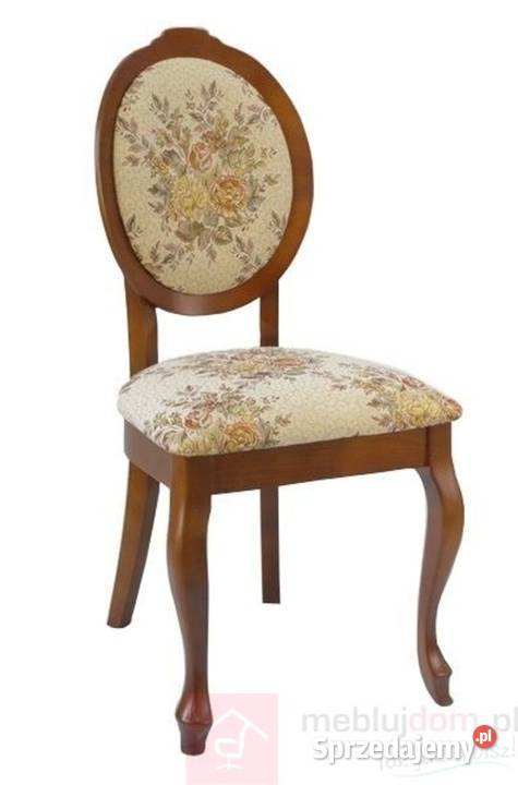 KRZESŁO fotel DREWNO Z OBICIEM motym KWIATOWY 4 Krzesła