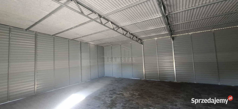 Garaz blaszany 18x5 m brama uchylna x6 dach Płock