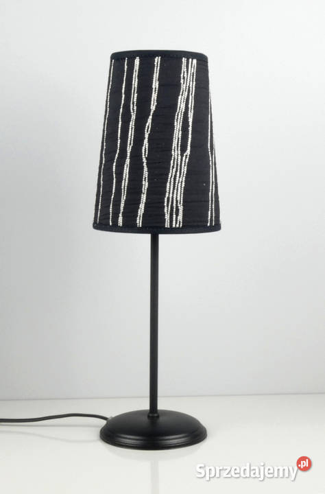 Lampa biurkowa RANDO czarny w białe nitki