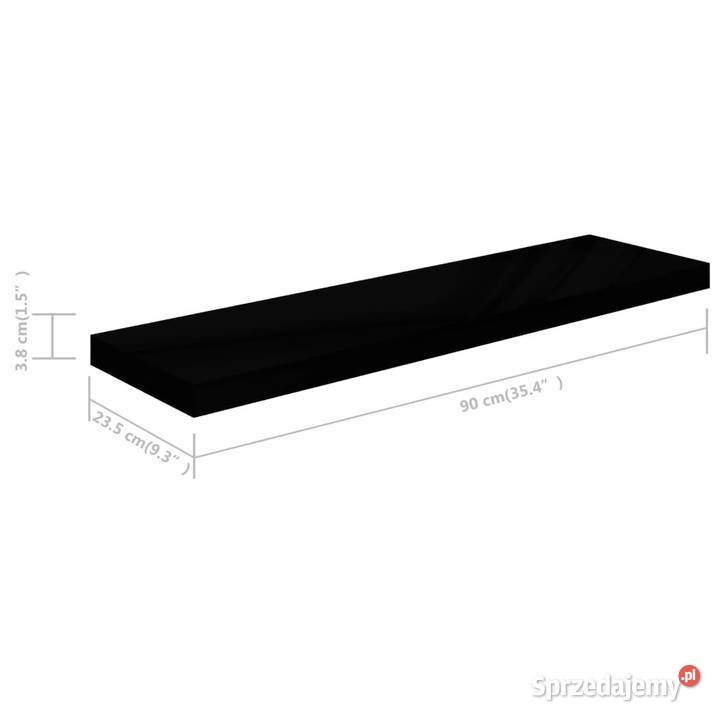 Półki ścienne 2 wysoki połysk czarne 90x235x38 Warszawa