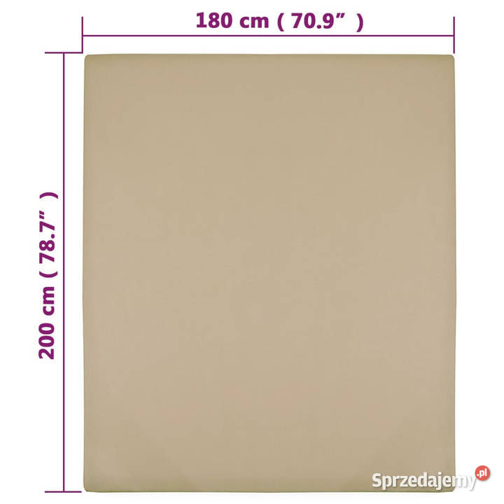 Prześcieradła 2 taupe 180x200 dżersej bawełniany Pozostałe Warszawa
